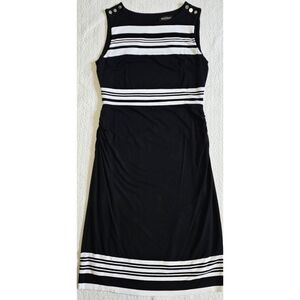 White House Black Market Striped Knit Sheath Sleeveless Dress